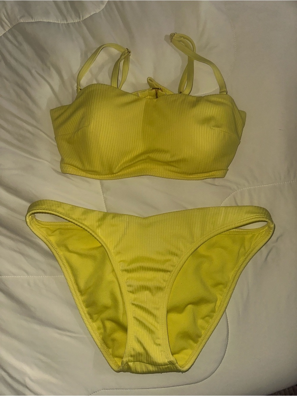 Yellow two piece women’s bathing suit